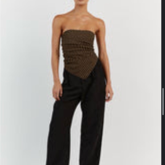 DISSH Black and Tan Scarf Top - Picture 3 of 3